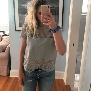 Zara grey sheer top